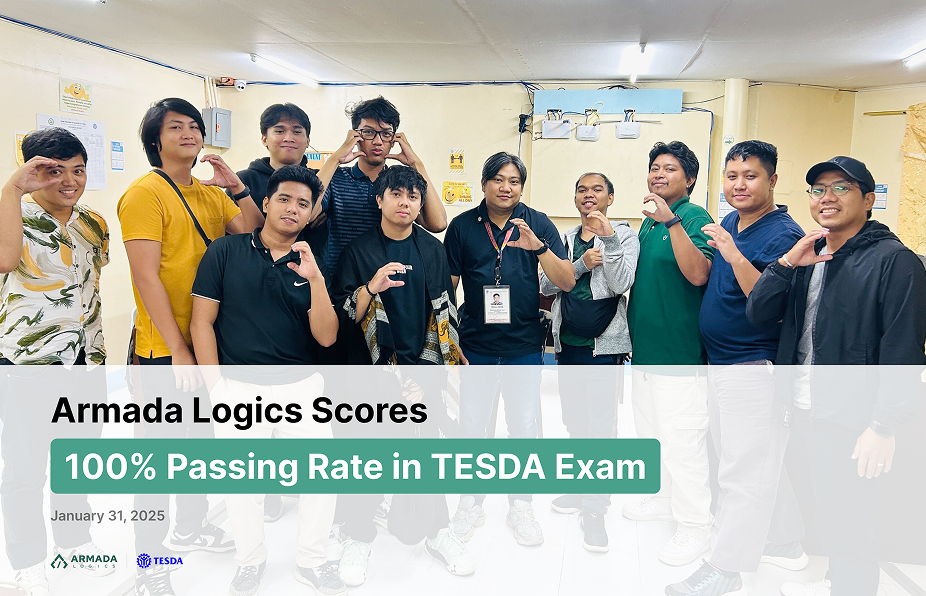 Armada Logics employees celebrate after passing the TESDA Web Development NC III certification exam